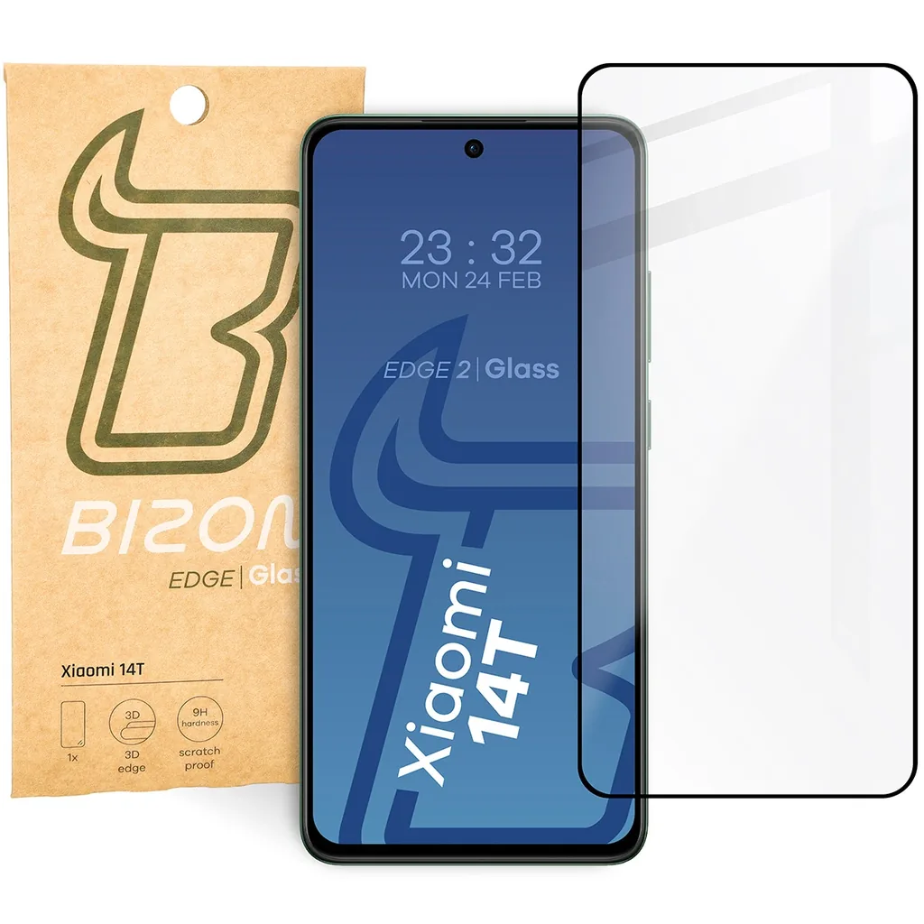 Ochranné sklo Bizon Glass Edge 2 Xiaomi 14T black