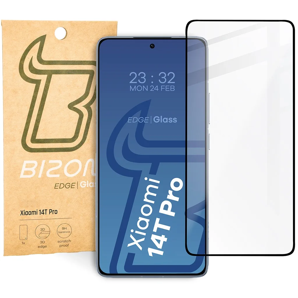 Ochranné sklo Bizon Glass Edge 2 Xiaomi 14T Pro black