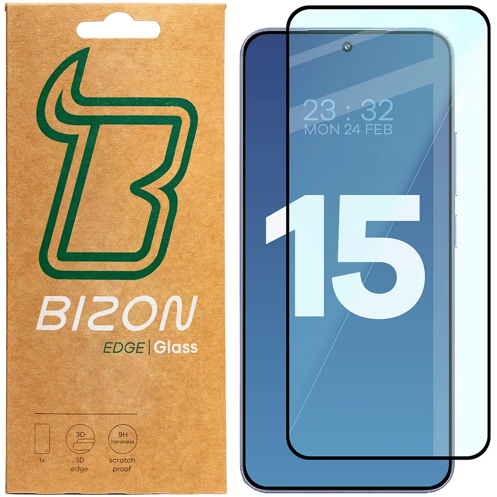 Ochranné sklo Bizon Glass Edge 2 Xiaomi 15 black frame