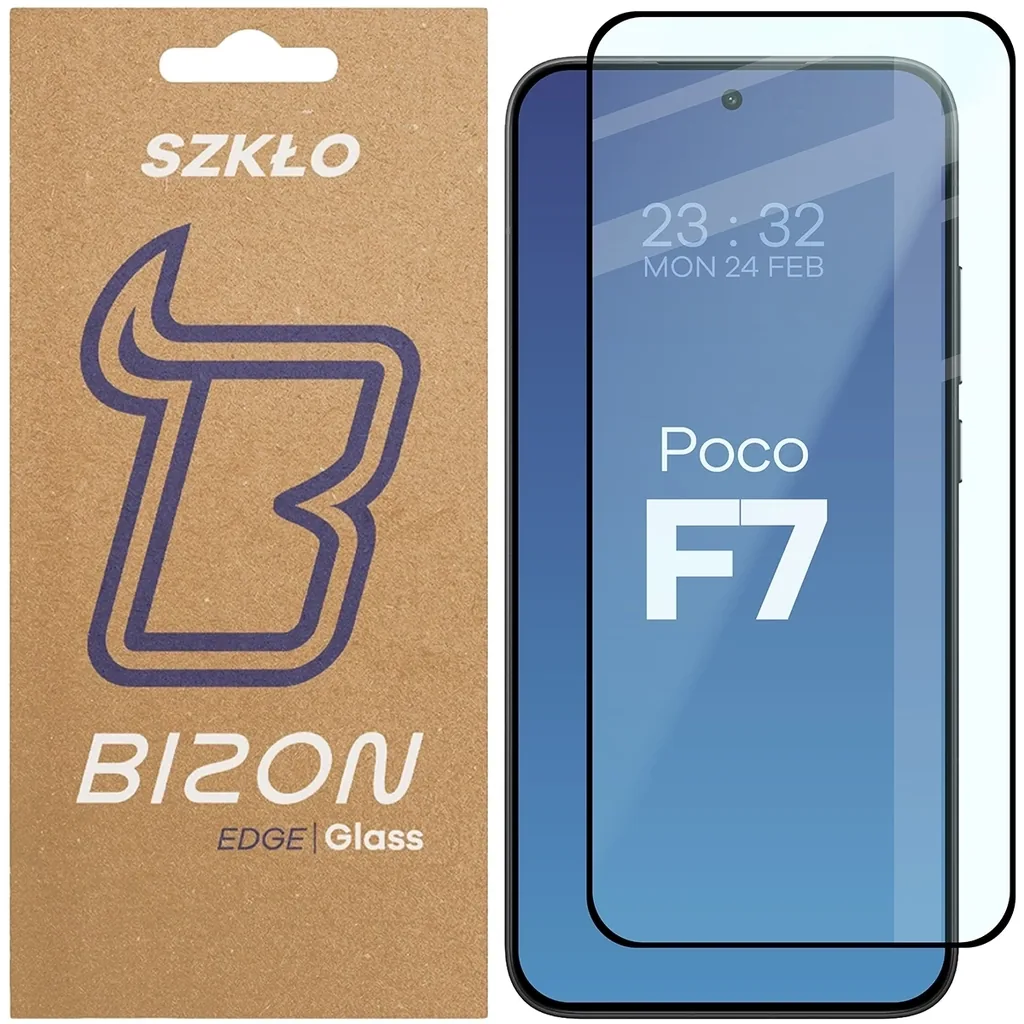 Ochranné sklo Bizon Glass Edge 2 Xiaomi POCO F7 black frame
