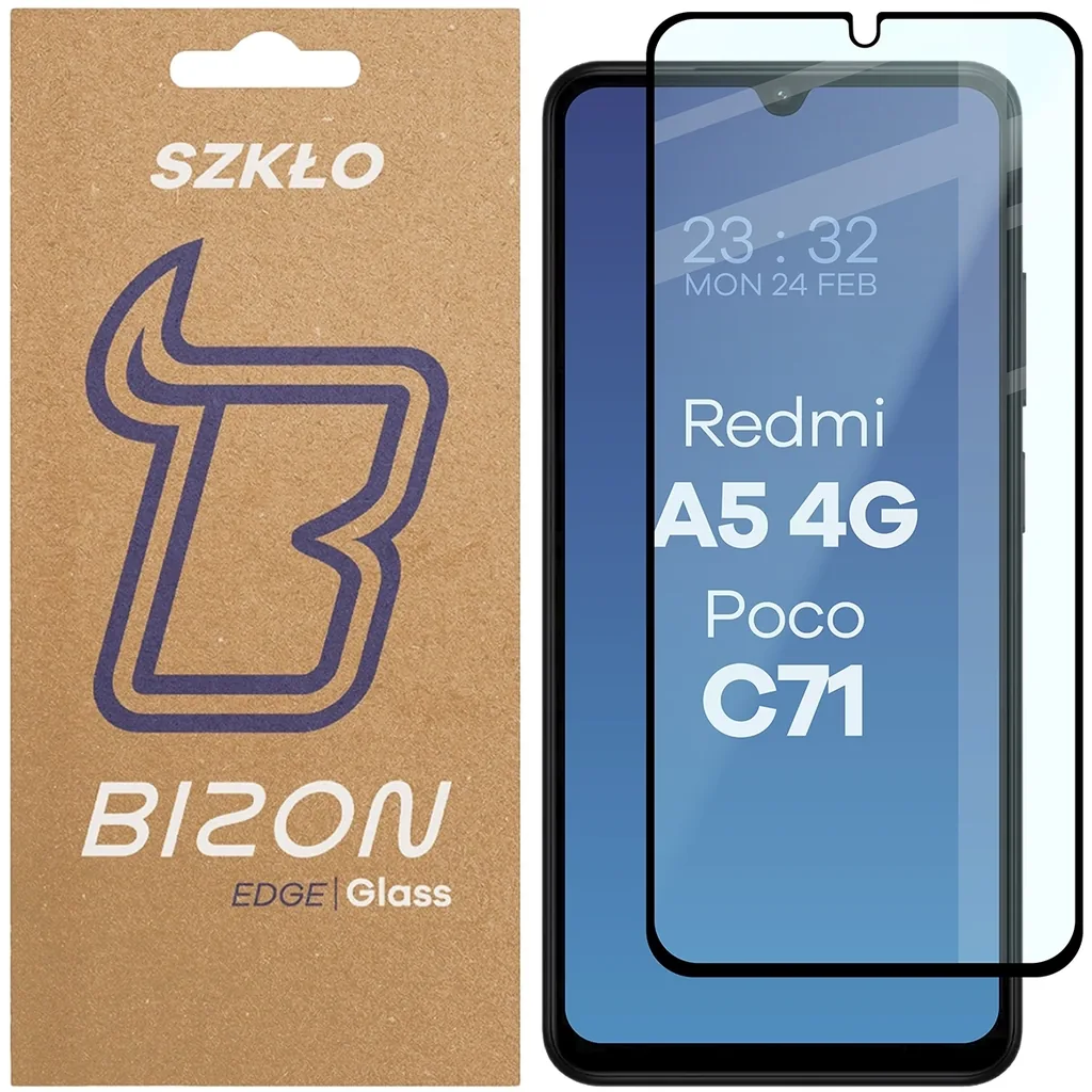 Ochranné sklo Bizon Glass Edge 2 Xiaomi Redmi A5 4G / Poco C71 black frame