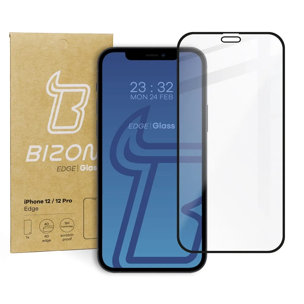 Ochranné sklo Bizon Glass Edge Apple iPhone 12 / 12 Pro black