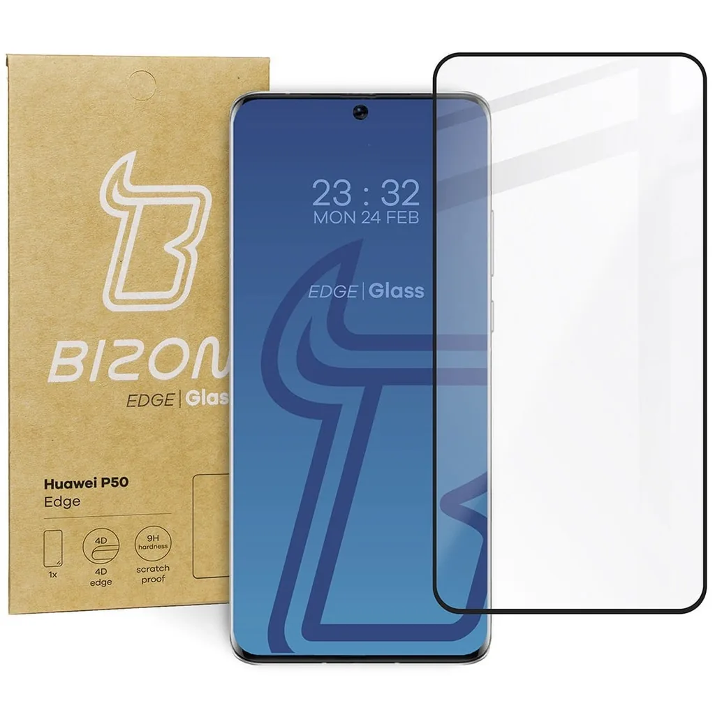 Ochranné sklo Bizon Glass Edge Huawei P50 black