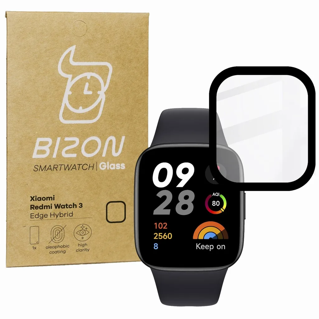 Ochranné sklo Bizon Glass Edge Hybrid Xiaomi Redmi Watch 3 black