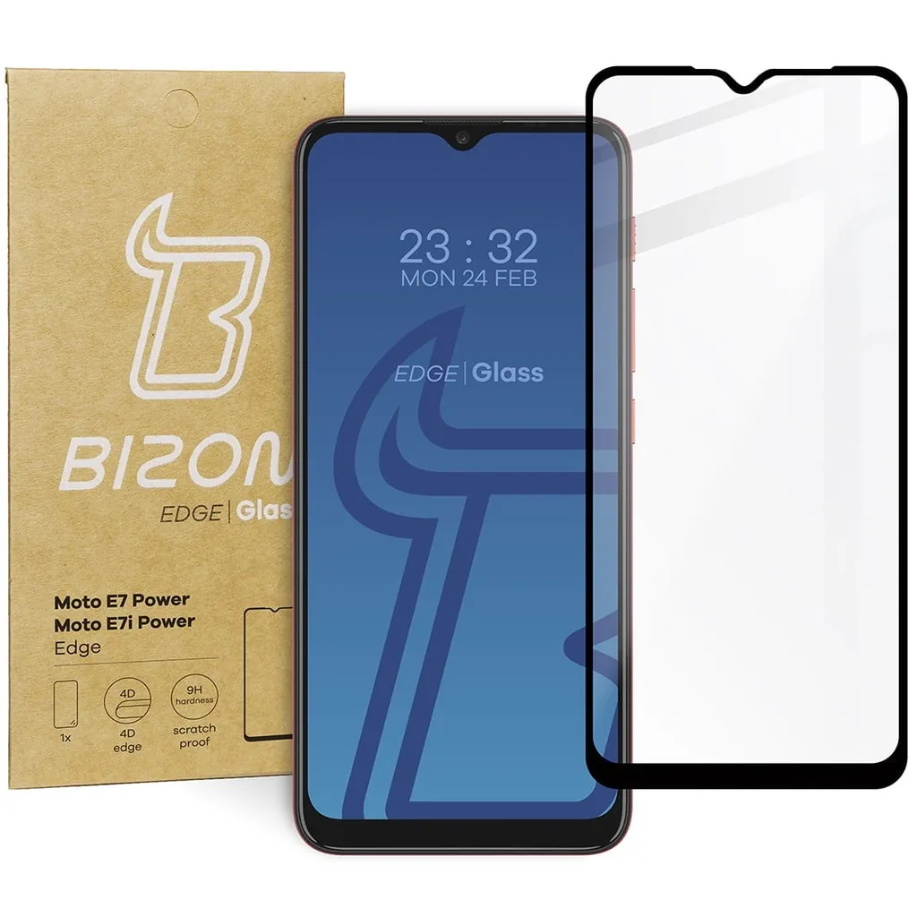 Ochranné sklo Bizon Glass Edge Moto E7 Power / E7i Power black