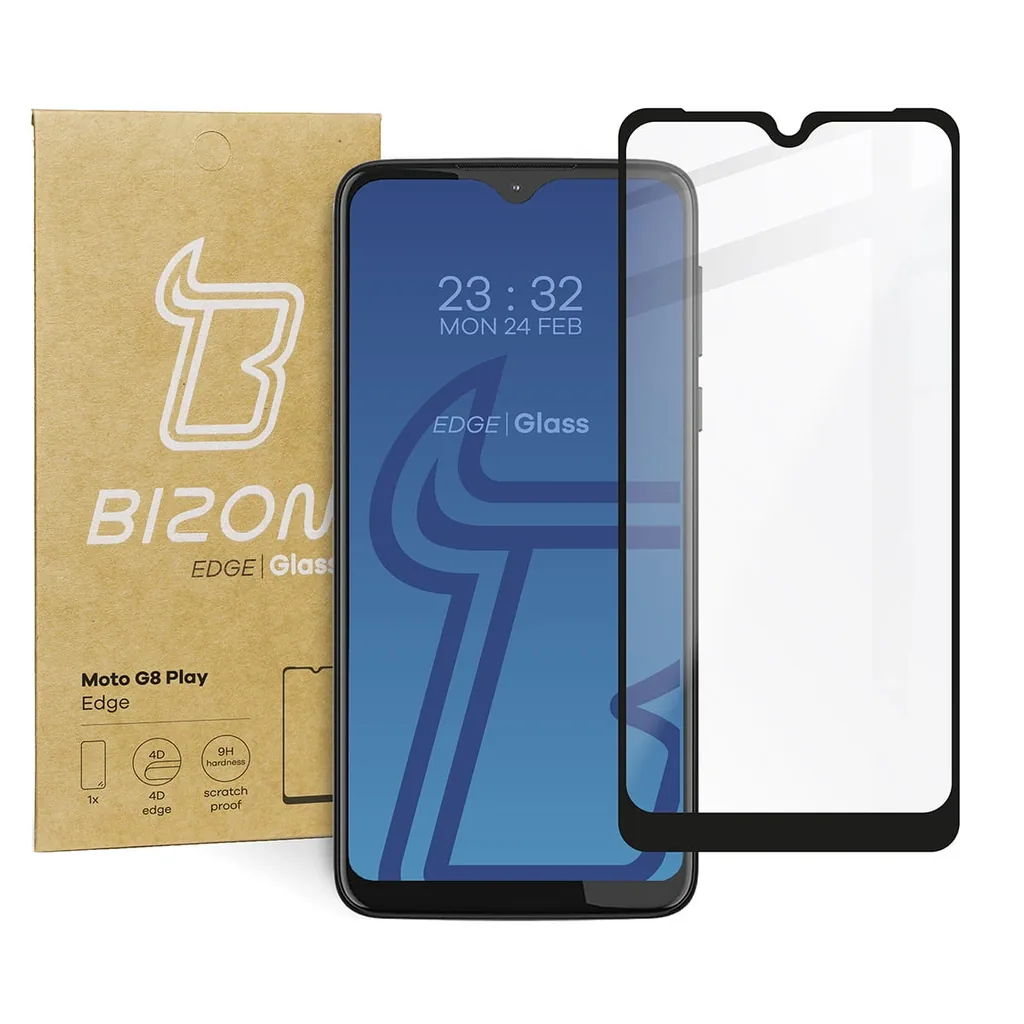 Ochranné sklo Bizon Glass Edge Moto G8 Play black
