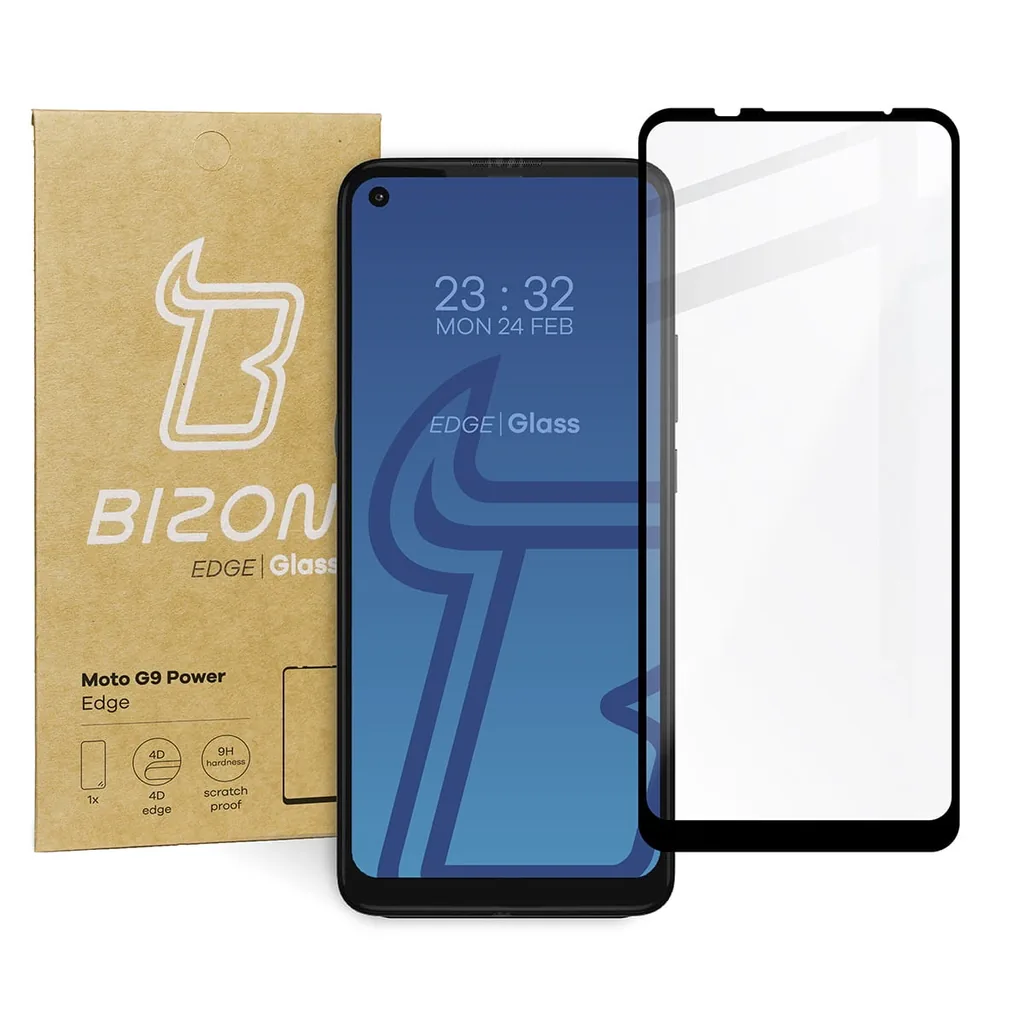 Ochranné sklo Bizon Glass Edge Moto G9 Power black