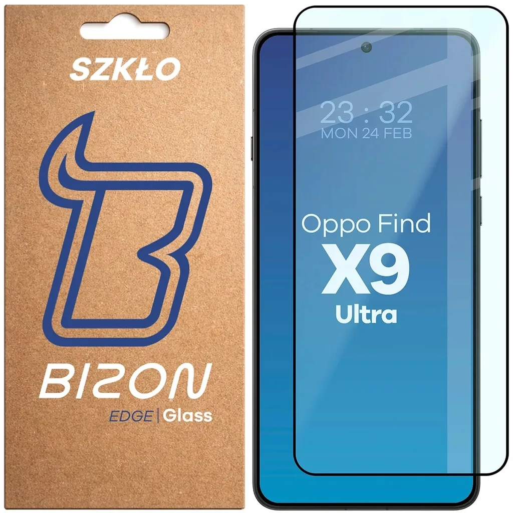 Ochranné sklo Bizon Glass Edge Oppo Find X9 Ultra, black frame