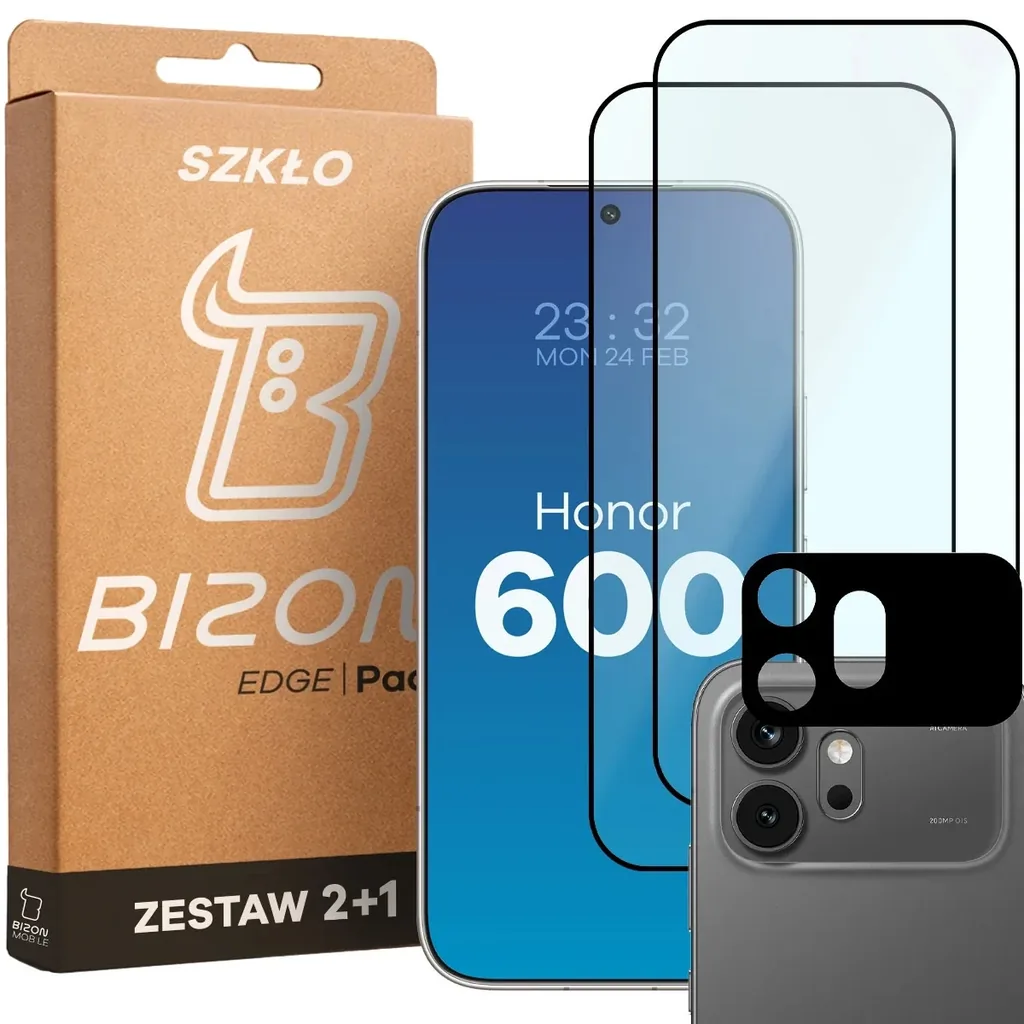 Ochranné sklo Bizon Glass Edge Pack Honor 600 5G