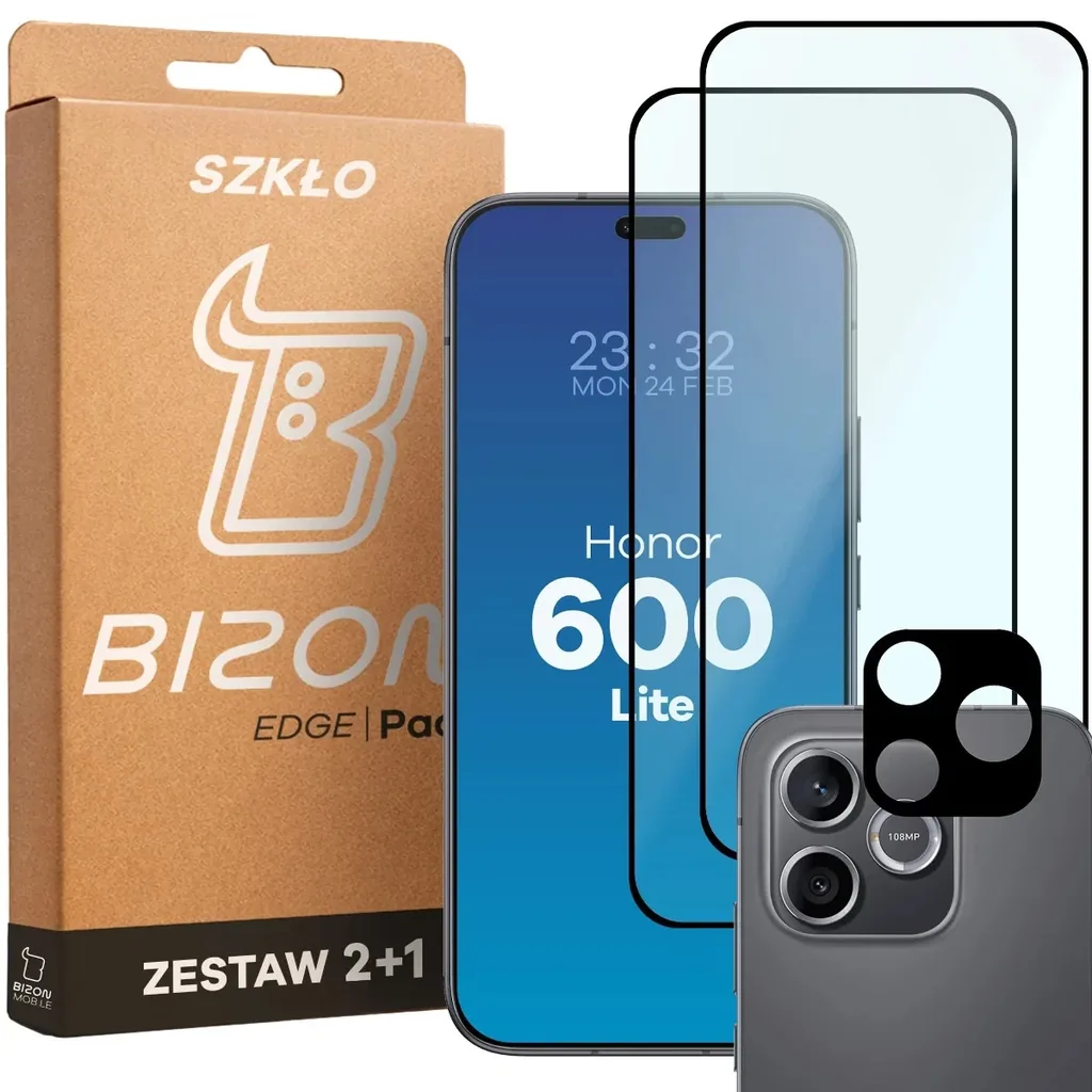 Ochranné sklo Bizon Glass Edge Pack Honor 600 Lite 5G