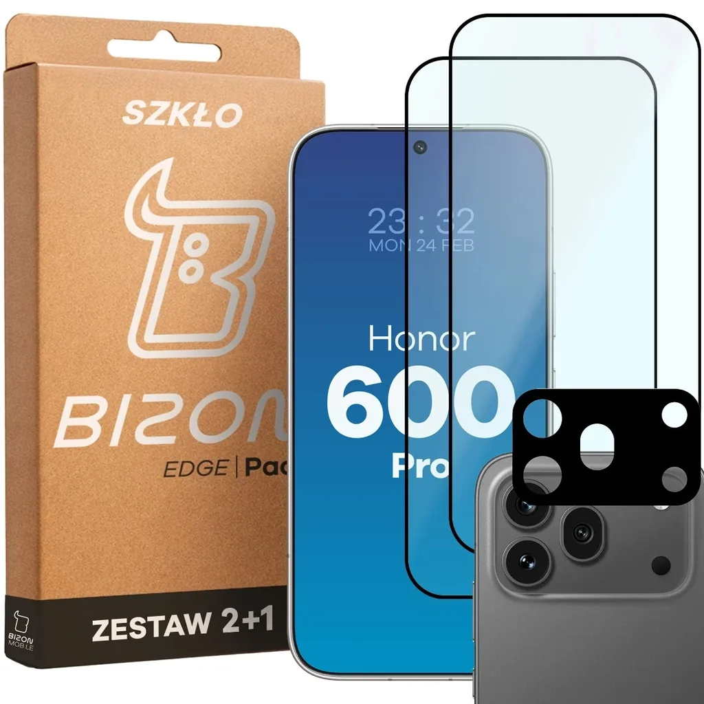 Ochranné sklo Bizon Glass Edge Pack Honor 600 Pro 5G