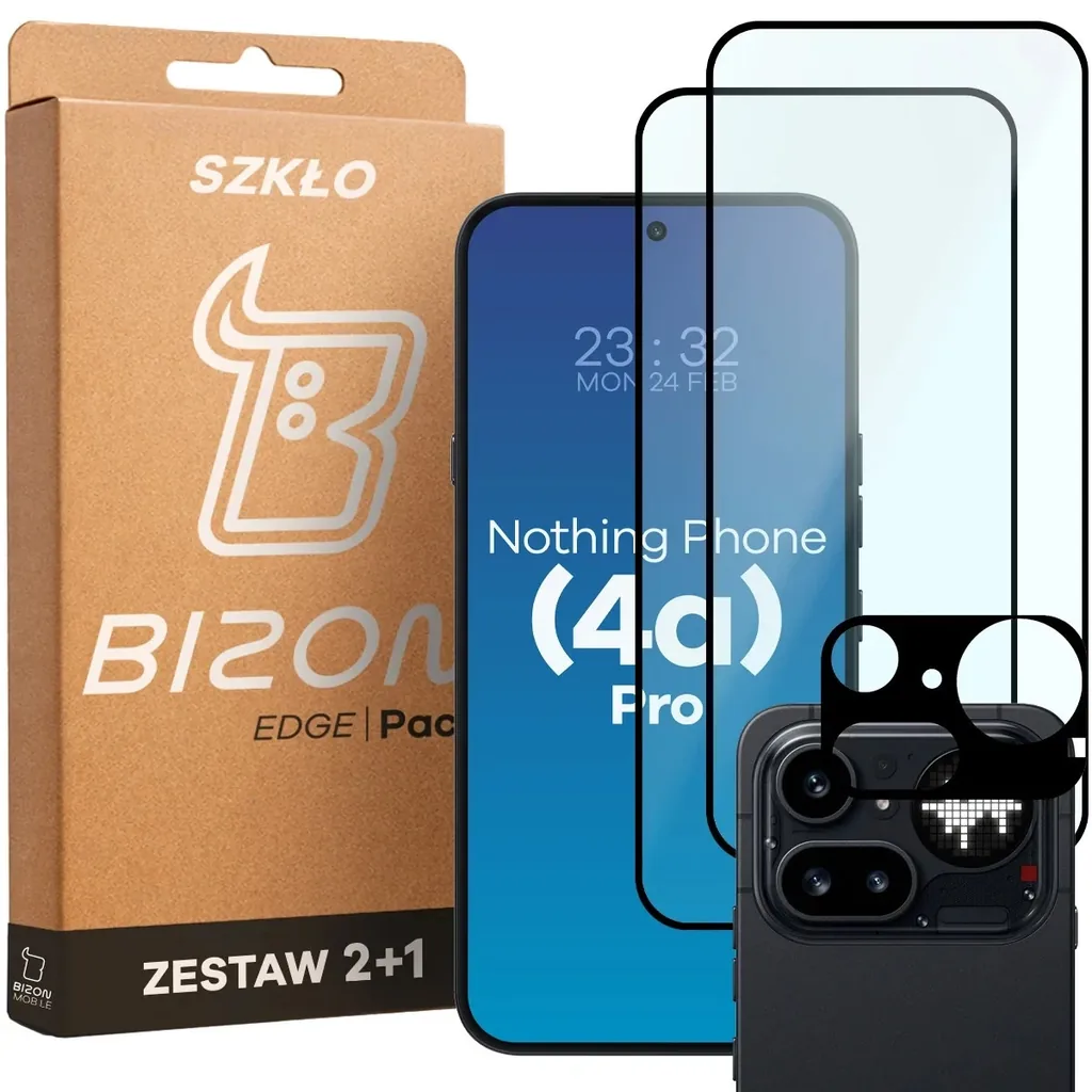 Ochranné sklo Bizon Glass Edge Pack Nothing Phone (4a) Pro