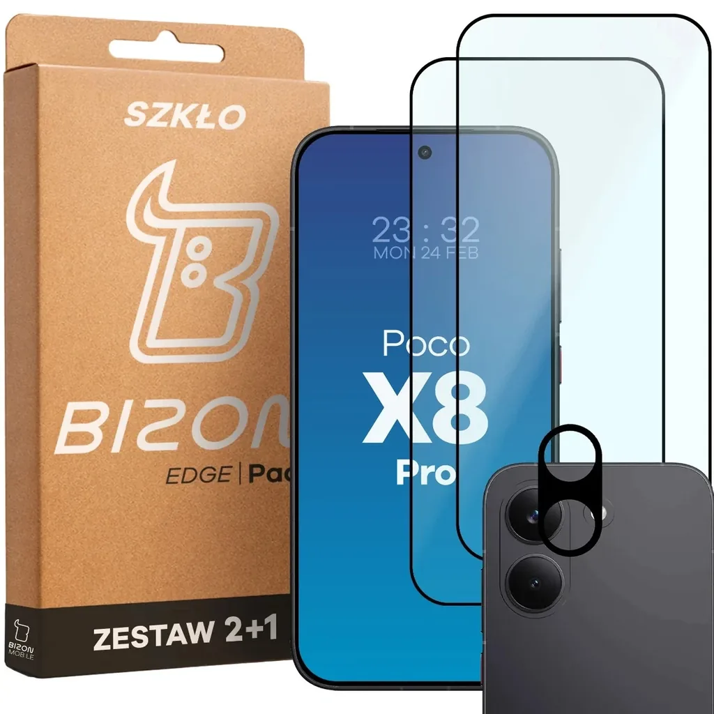 Ochranné sklo Bizon Glass Edge Pack Xiaomi POCO X8 Pro