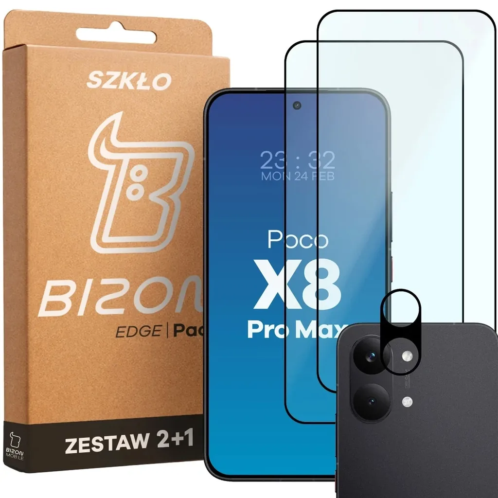 Ochranné sklo Bizon Glass Edge Pack Xiaomi POCO X8 Pro Max