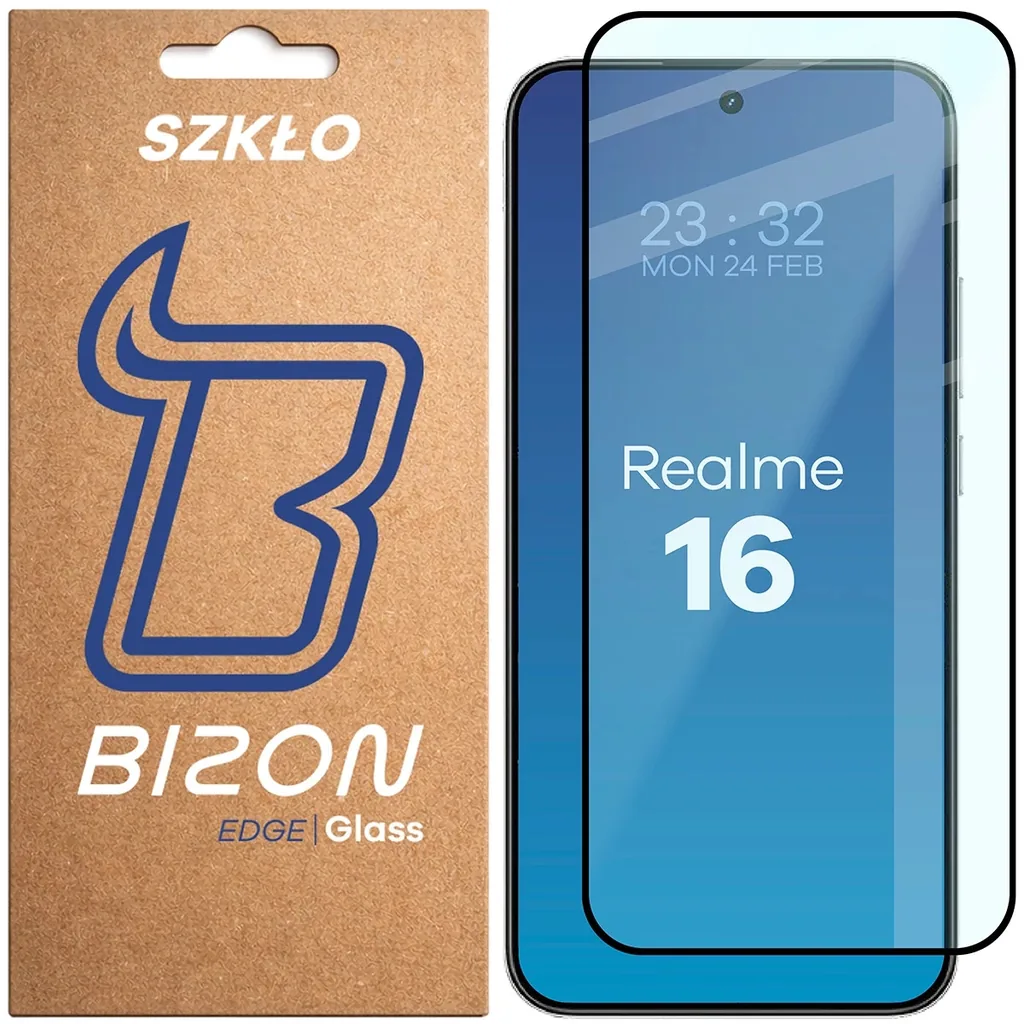 Ochranné sklo Bizon Glass Edge Realme 16 5G, black frame