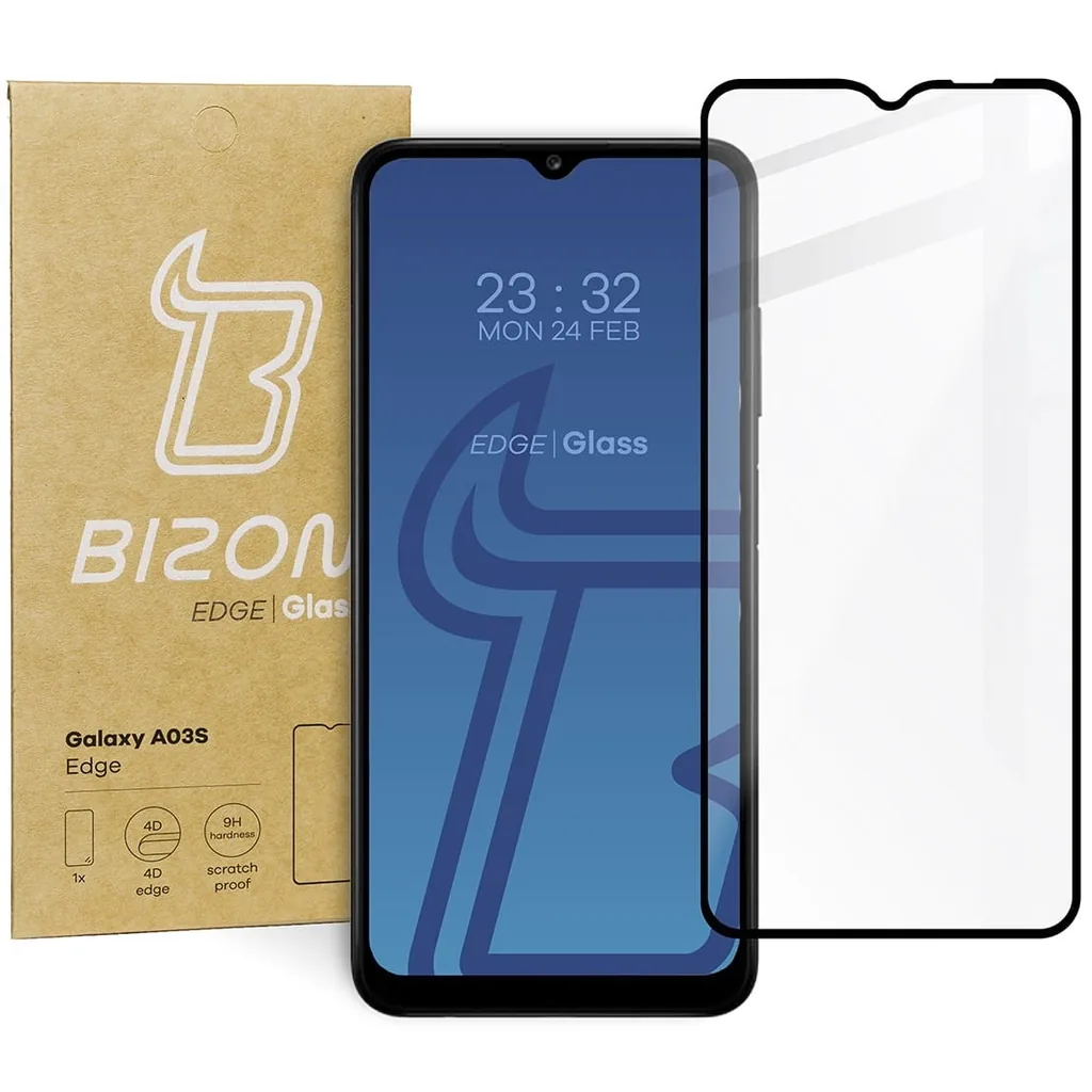 Ochranné sklo Bizon Glass Edge Samsung Galaxy A03s black