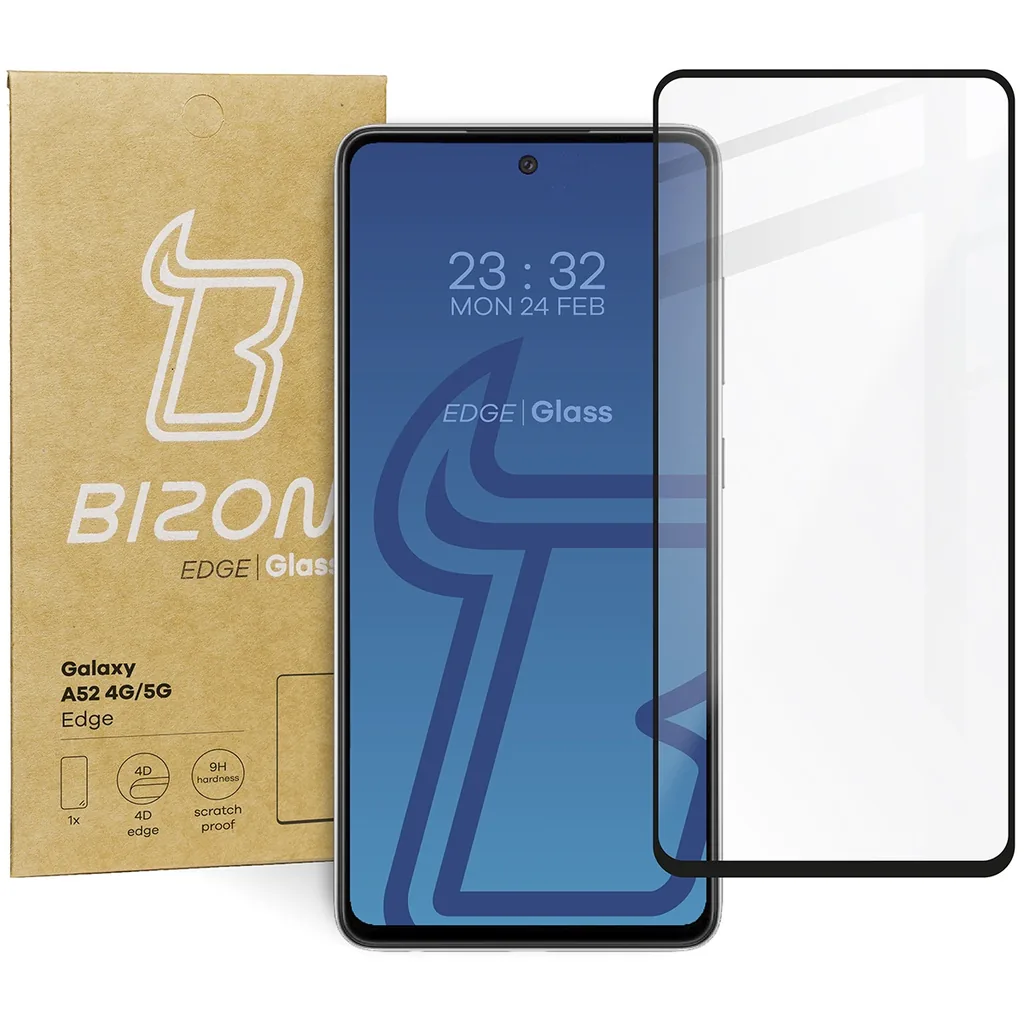Ochranné sklo Bizon Glass Edge Samsung Galaxy A52s 5G A52 4G/5G black