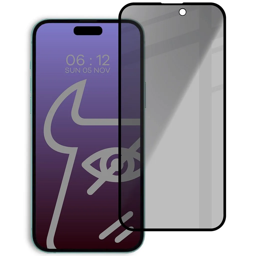 Ochranné sklo Bizon Glass Edge Shadow Apple iPhone 15 Plus tinted with a black frame