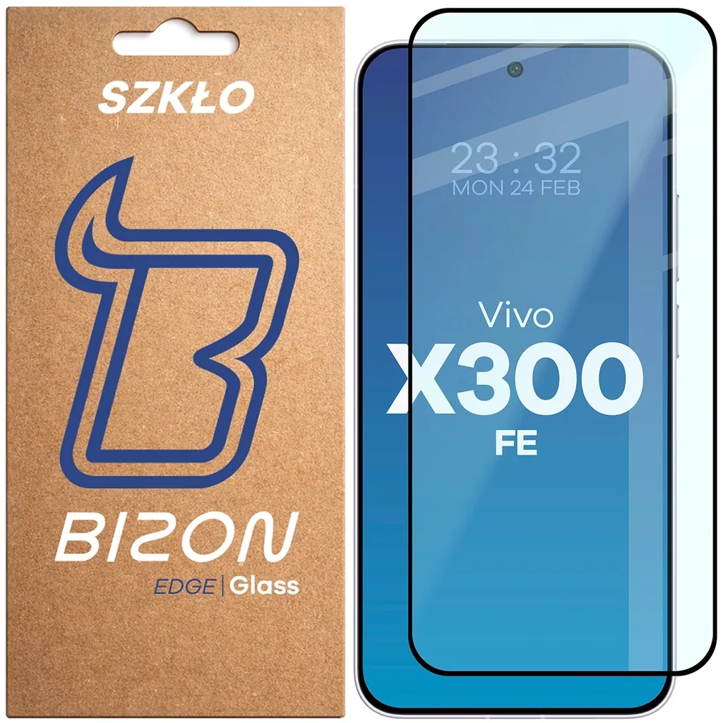 Ochranné sklo Bizon Glass Edge Vivo X300 FE, black frame