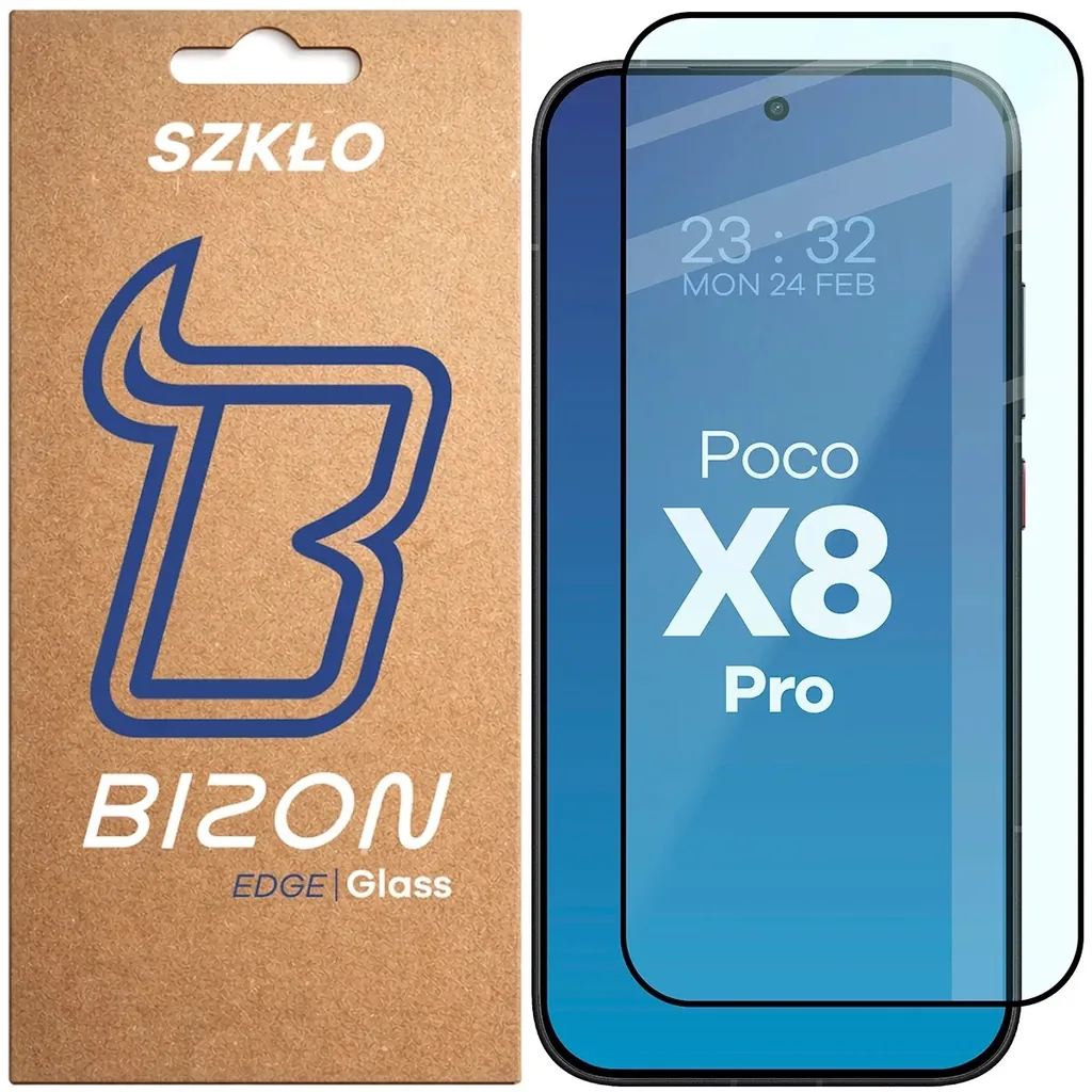 Ochranné sklo Bizon Glass Edge Xiaomi POCO X8 Pro, black frame