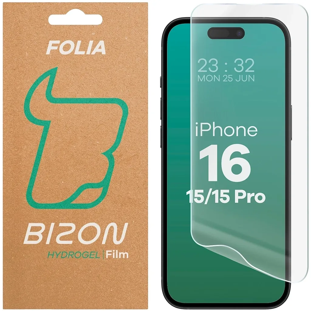 Ochranné sklo Bizon Glass Hydrogel Front Apple iPhone 15 / 15 Pro / 16