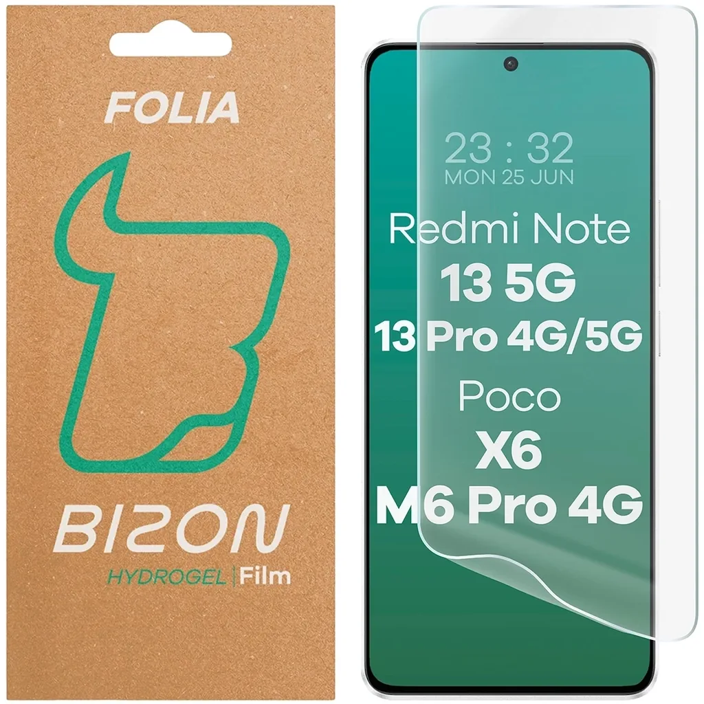 Ochranné sklo Bizon Glass Hydrogel Front Xiaomi POCO X6 / Redmi Note 13 5G / Redmi Note 13 Pro 4G / 5G / POCO M6 Pro 4G