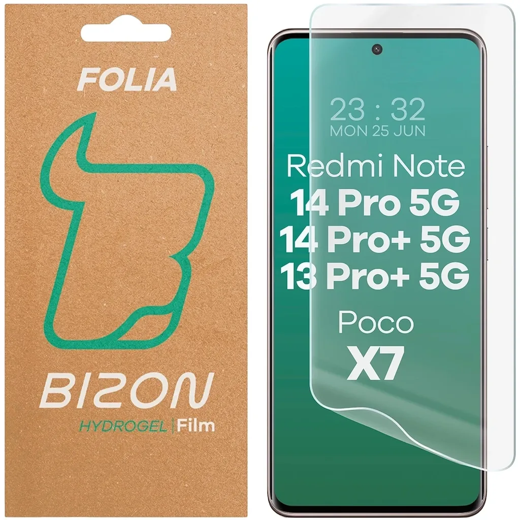 Ochranné sklo Bizon Glass Hydrogel Front Xiaomi Redmi Note 13 Pro Plus 5G / Redmi Note 14 Pro 5G / Redmi Note 14 Pro Plus 5G / POCO X7