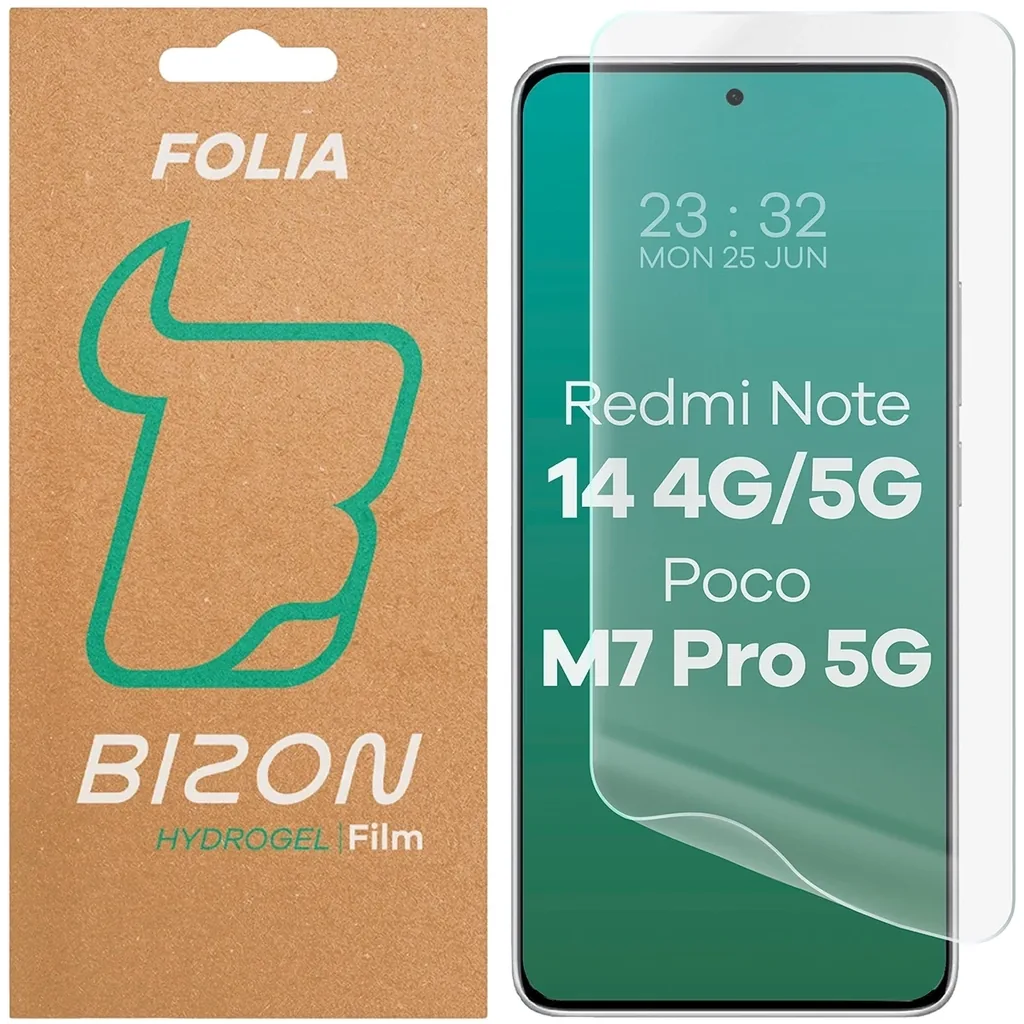 Ochranné sklo Bizon Glass Hydrogel Front Xiaomi Redmi Note 14 4G / 14 5G / POCO M7 Pro 5G