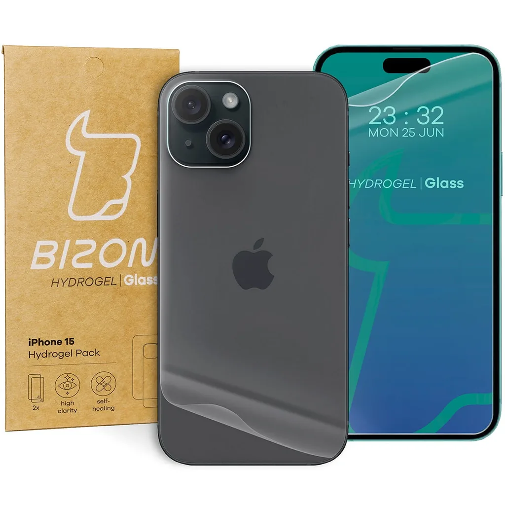 Ochranné sklo Bizon Glass Hydrogel Pack Apple iPhone 15