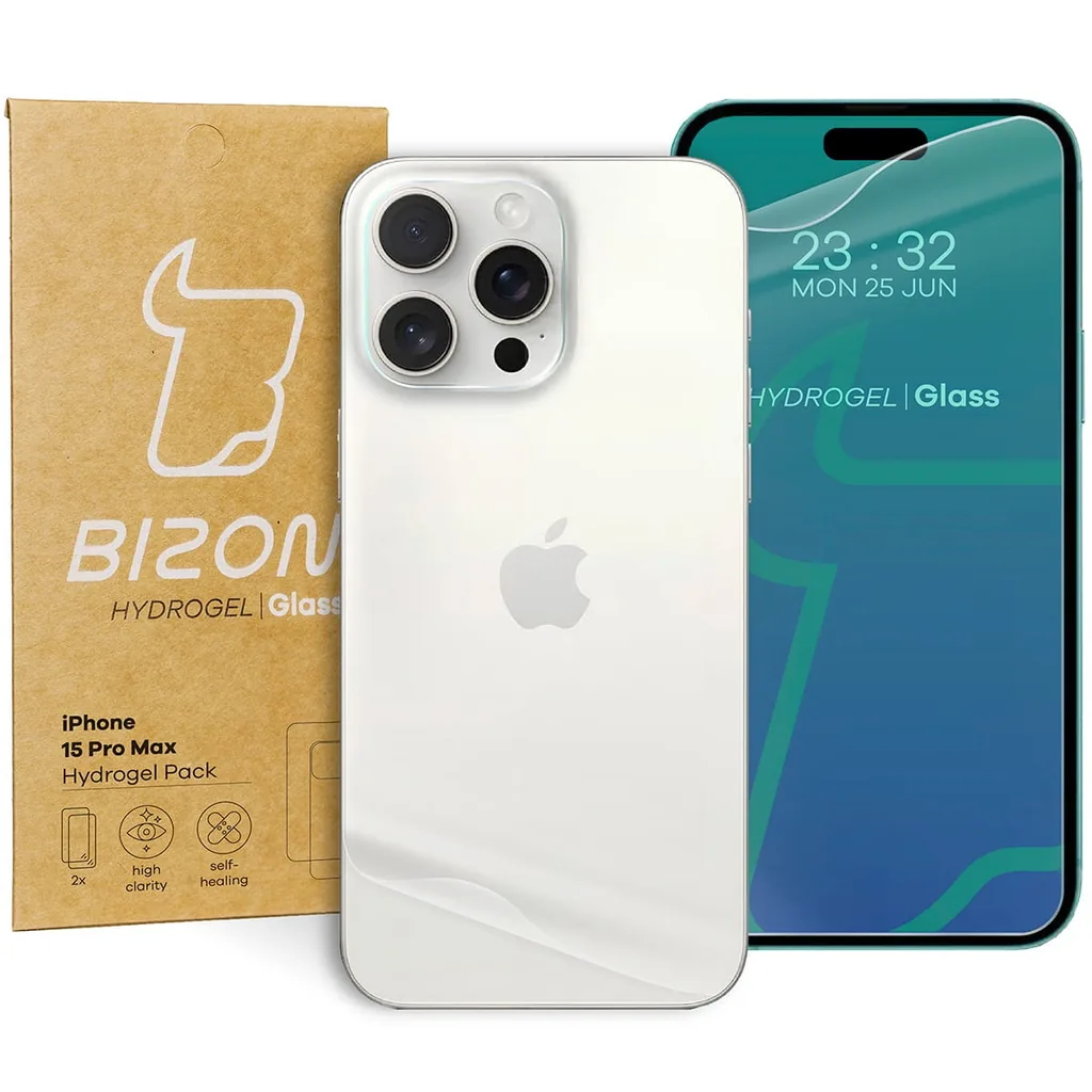 Ochranné sklo Bizon Glass Hydrogel Pack do Apple iPhone 15 Pro Max