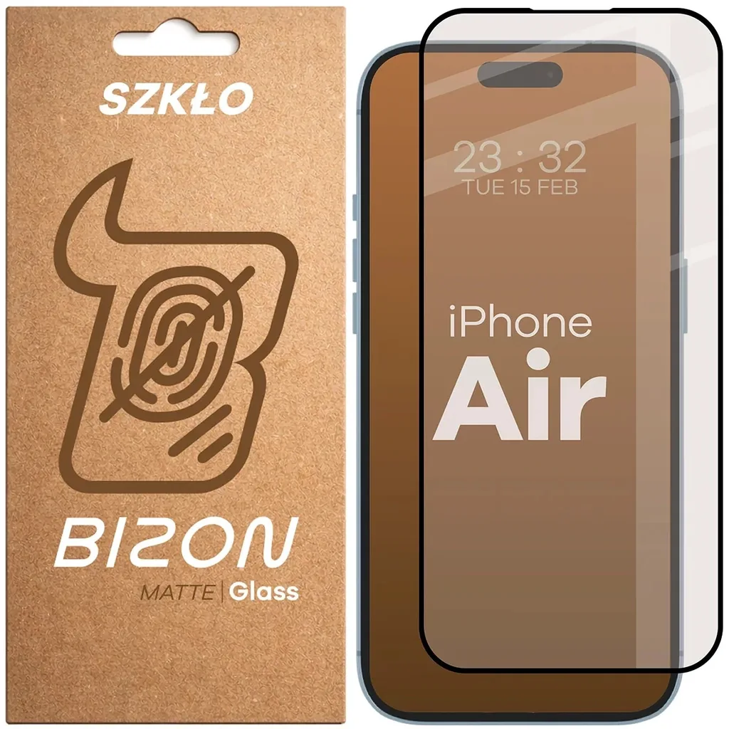 Ochranné sklo Bizon Glass Matte Apple iPhone Air, black frame