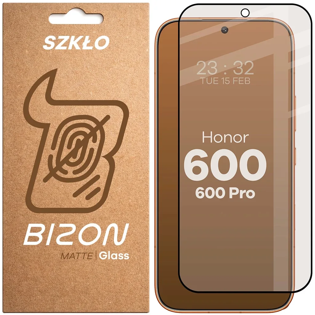 Ochranné sklo Bizon Glass Matte Honor 600 5G / 600 Pro 5G, black frame