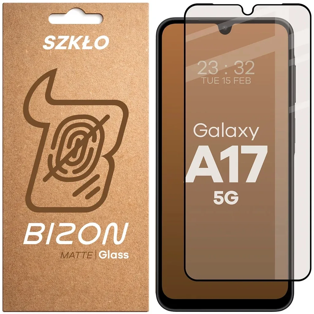 Ochranné sklo Bizon Glass Matte Samsung Galaxy A17 5G, black frame