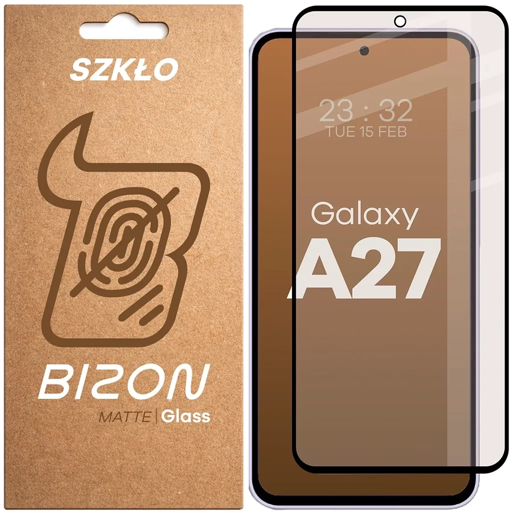 Ochranné sklo Bizon Glass Matte Samsung Galaxy A27 5G, black frame