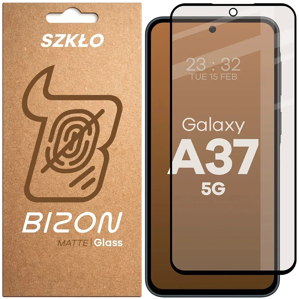 Ochranné sklo Bizon Glass Matte Samsung Galaxy A37 5G, black frame