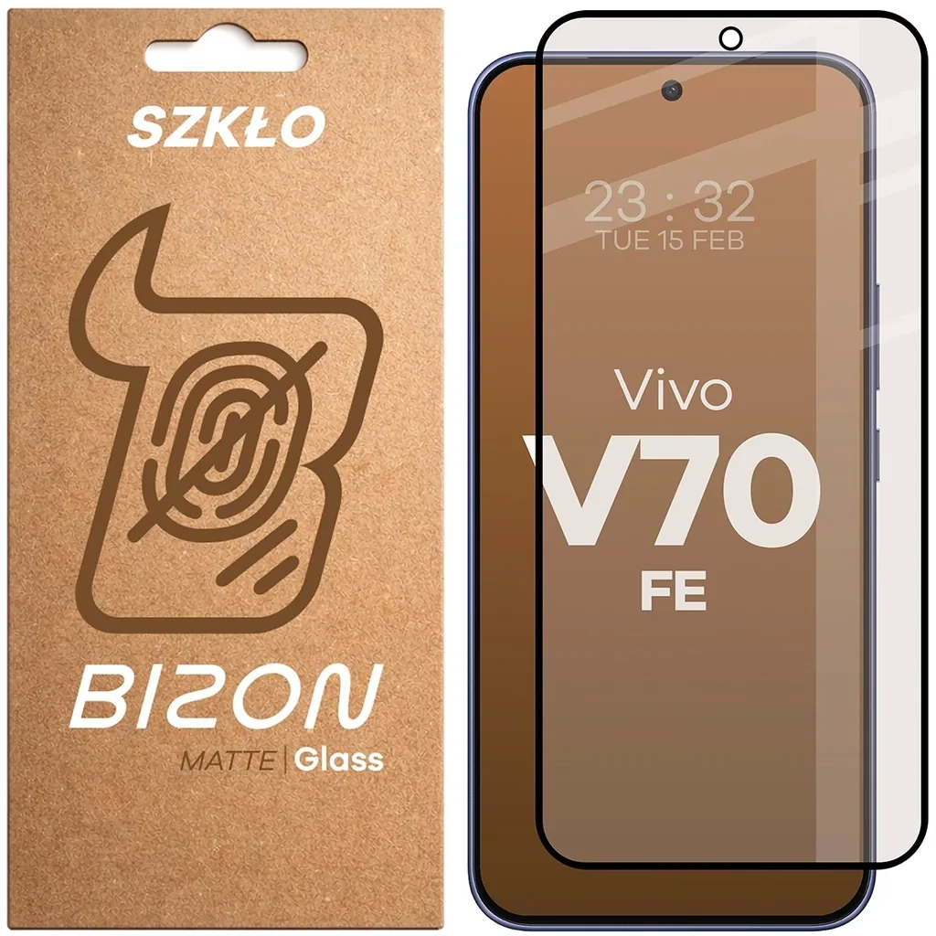 Ochranné sklo Bizon Glass Matte Vivo V70 FE 5G, black frame