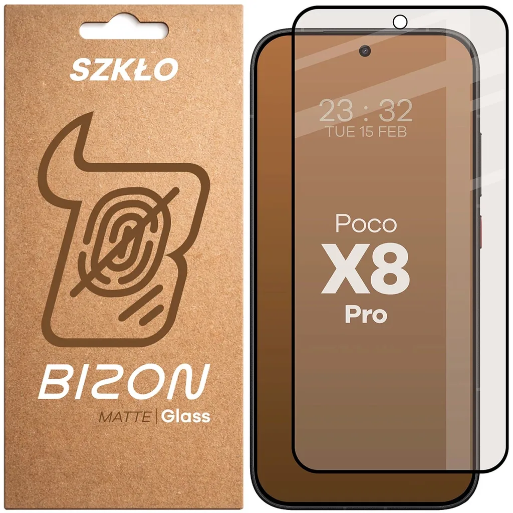 Ochranné sklo Bizon Glass Matte Xiaomi POCO X8 Pro, black frame