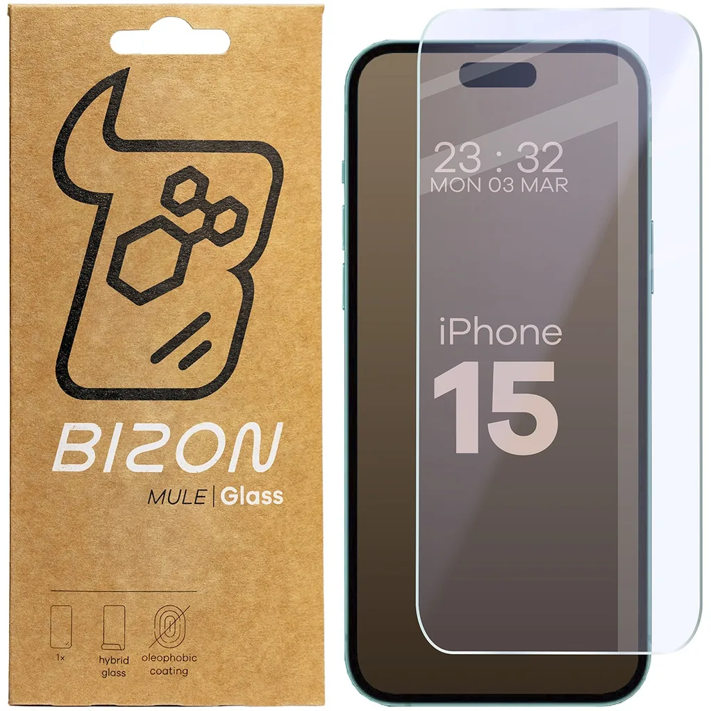 Ochranné sklo Bizon Glass Mule Flexible hybrid glass Apple iPhone 15