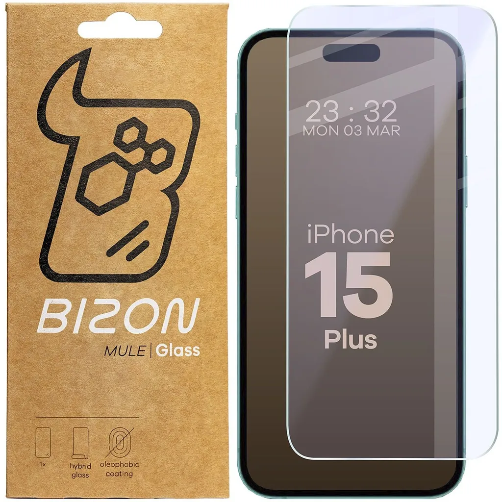 Ochranné sklo Bizon Glass Mule Flexible hybrid glass Apple iPhone 15 Plus