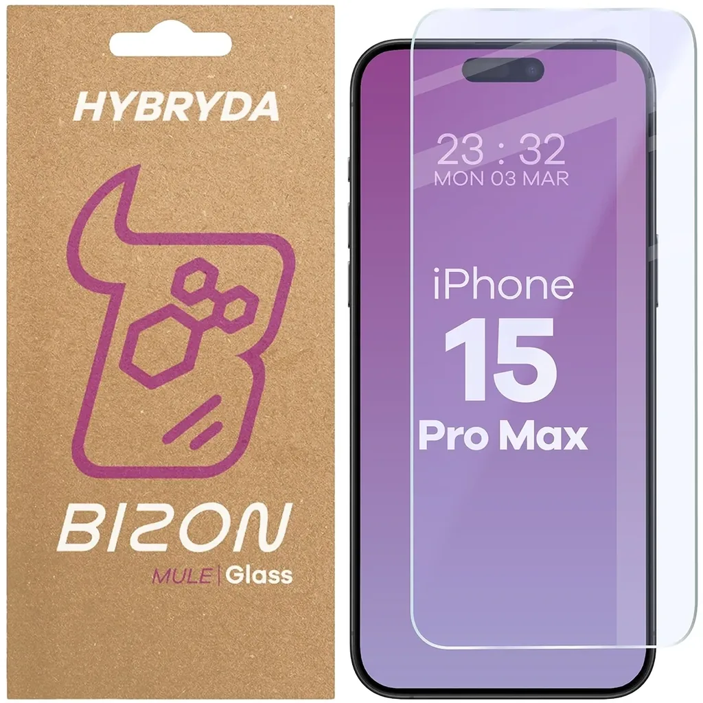 Ochranné sklo Bizon Glass Mule Flexible hybrid glass Apple iPhone 15 Pro Max