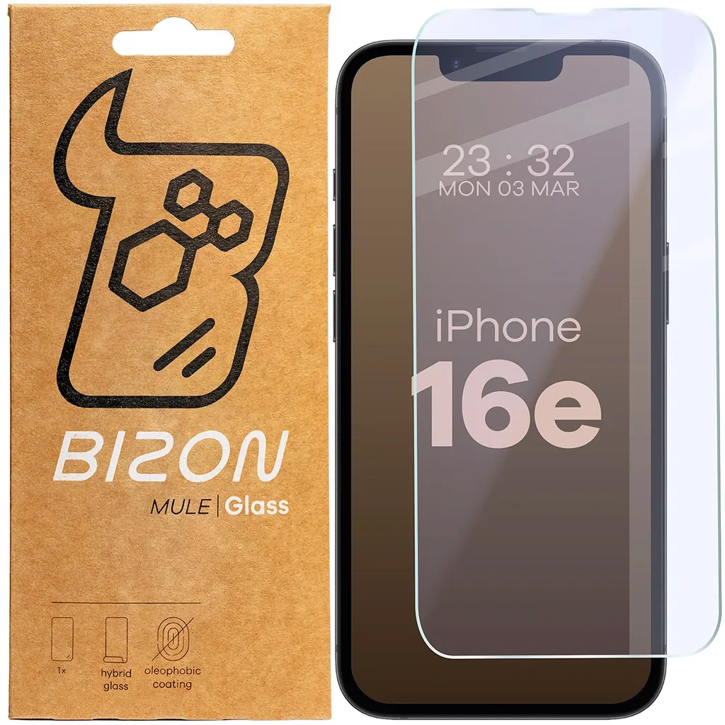 Ochranné sklo Bizon Glass Mule Flexible hybrid glass Apple iPhone 17e / 16e / 14 / 13 / 13 Pro