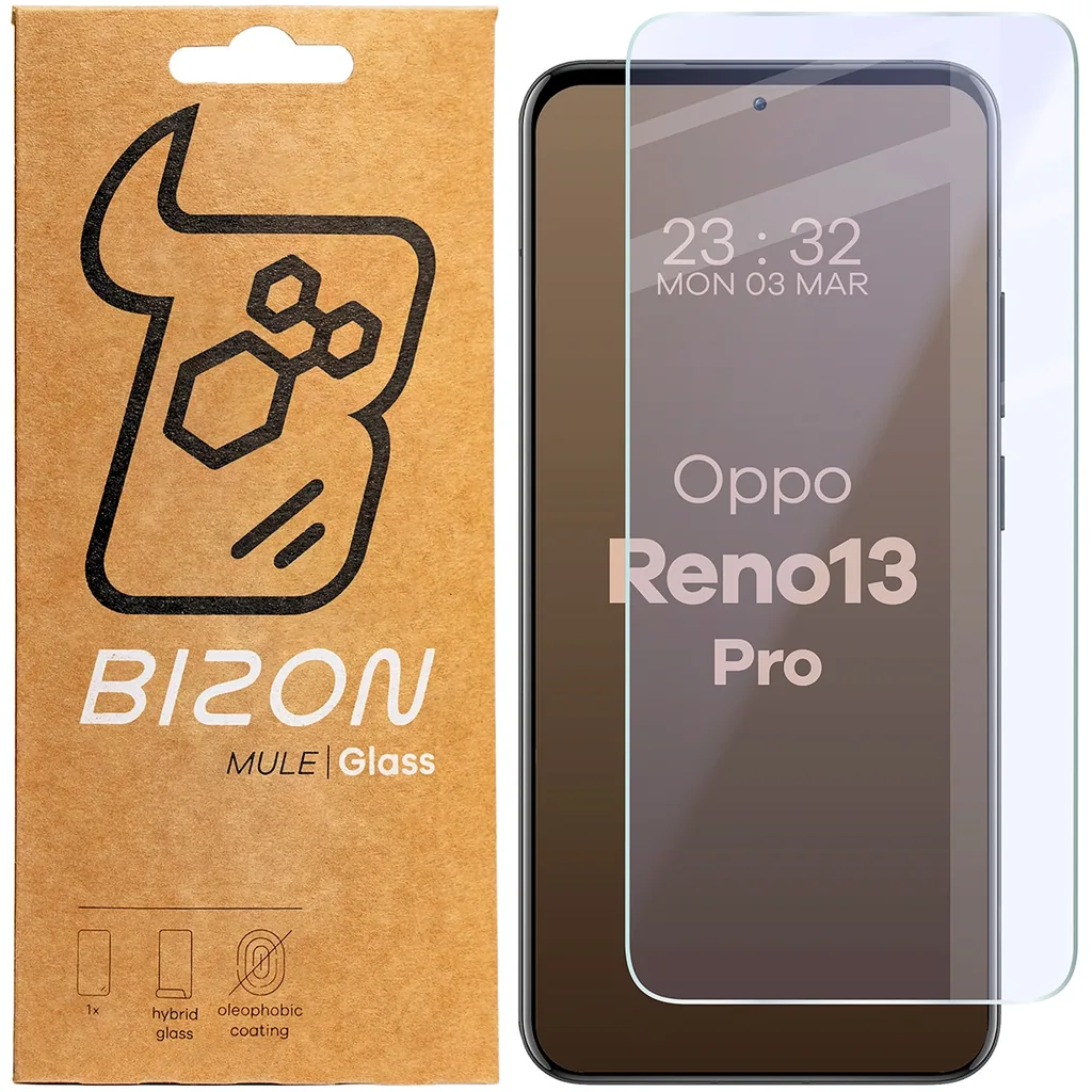 Ochranné sklo Bizon Glass Mule Flexible hybrid glass Hybrid Glass Oppo Reno 13 Pro