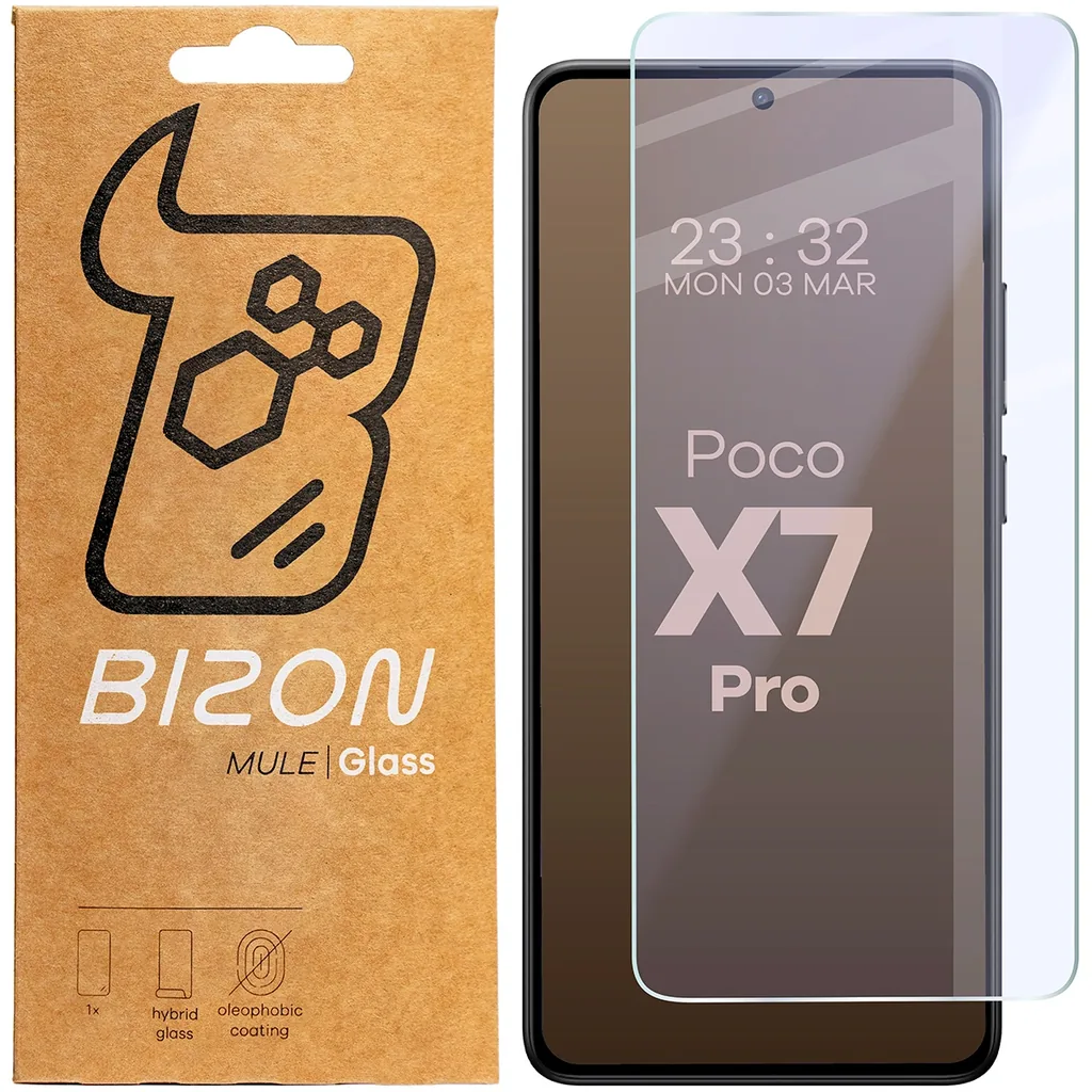 Ochranné sklo Bizon Glass Mule Flexible hybrid glass Hybrid Glass Xiaomi Poco X7 Pro