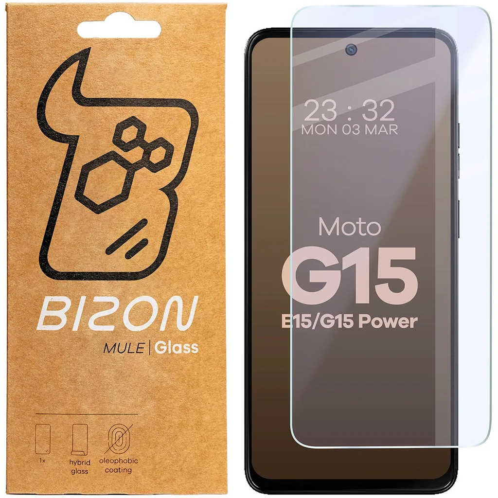 Ochranné sklo Bizon Glass Mule Flexible hybrid glass Motorola Moto G15 / G15 Power / E15
