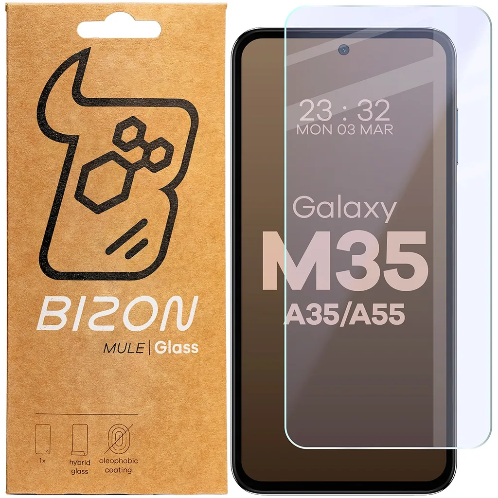 Ochranné sklo Bizon Glass Mule Flexible hybrid glass Samsung Galaxy M35 5G / A35 5G / A55 5G