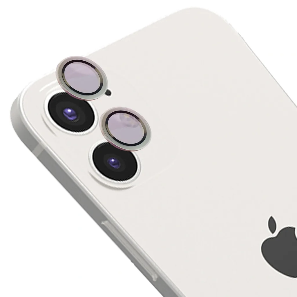 Ochranné sklo Bizon Glass Snap Lens Apple iPhone 12 / 12 Mini / 11 silver frame
