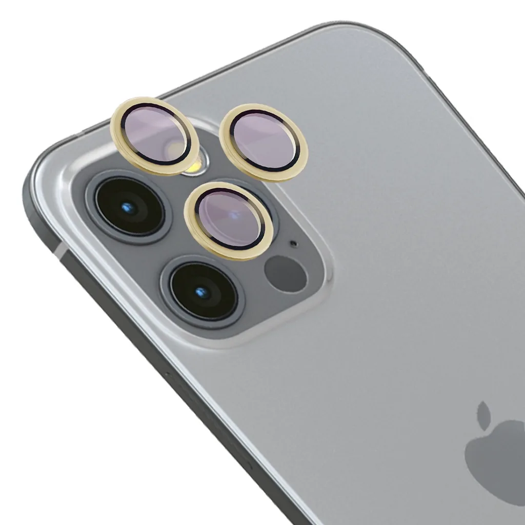 Ochranné sklo Bizon Glass Snap Lens Apple iPhone 12 Pro / 11 Pro / 11 Pro Max gold frame