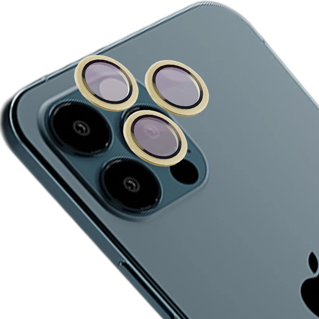 Ochranné sklo Bizon Glass Snap Lens Apple iPhone 12 Pro Max gold frame
