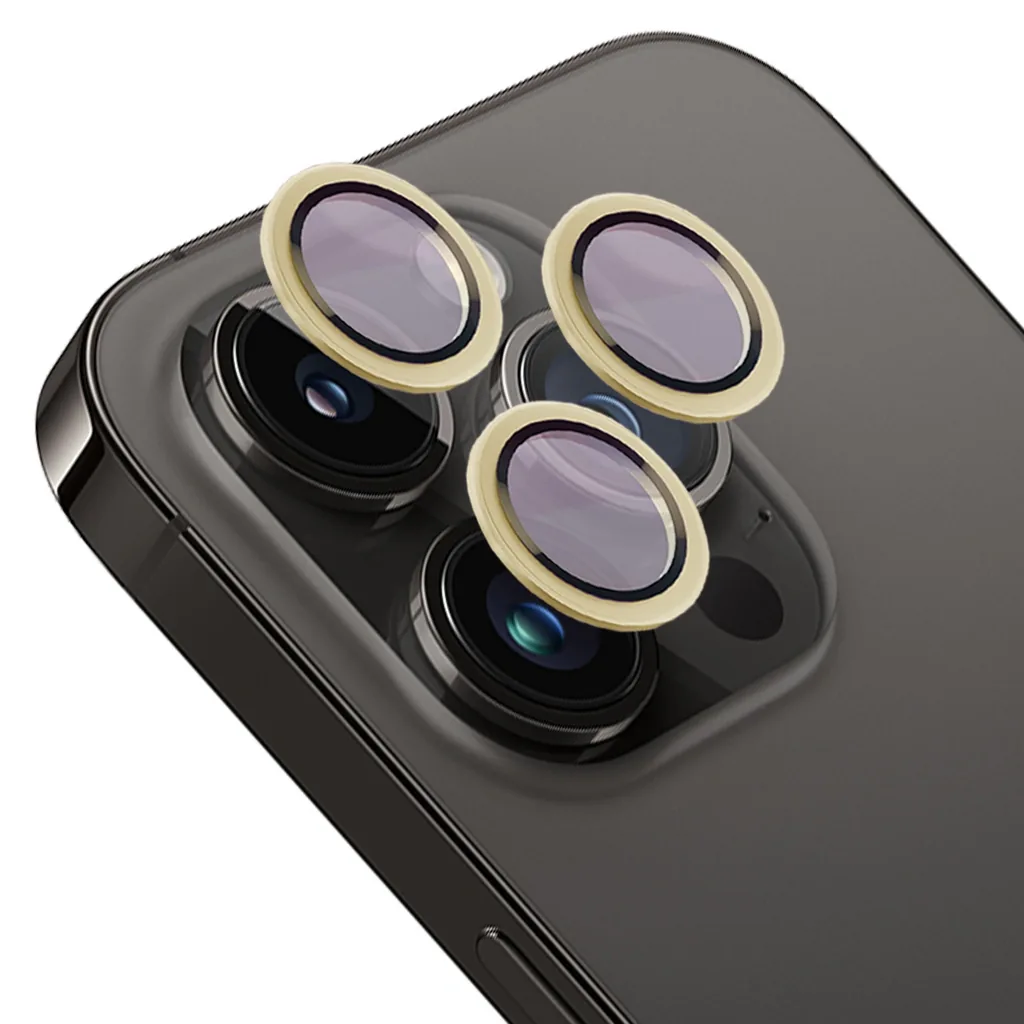 Ochranné sklo Bizon Glass Snap Lens Apple iPhone 14 Pro / 14 Pro Max gold frame