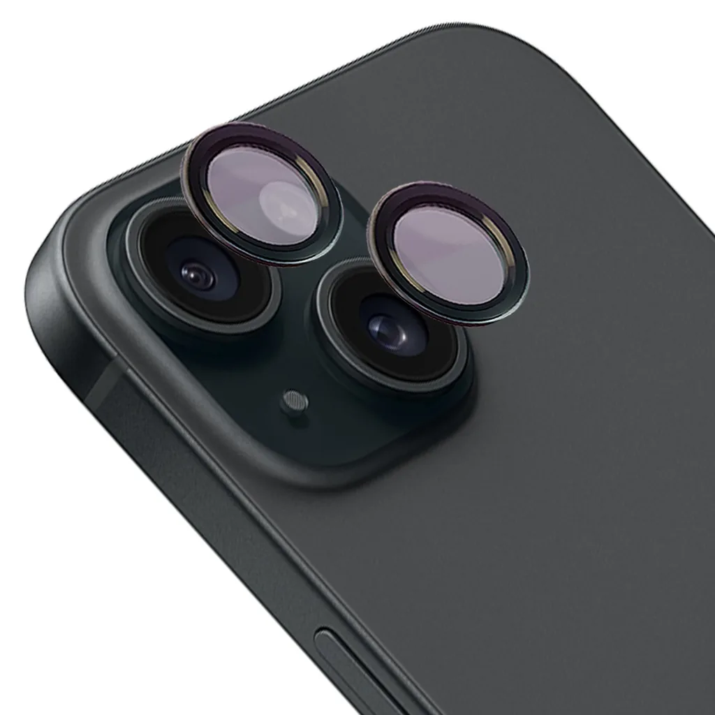 Ochranné sklo Bizon Glass Snap Lens Apple iPhone 15 / 15 Plus black